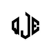 design del logo della lettera qje con forma poligonale. qje poligono e design del logo a forma di cubo. qje modello di logo vettoriale esagonale colori bianco e nero. qje monogramma, logo aziendale e immobiliare.