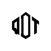 design del logo della lettera qdt con forma poligonale. design del logo a forma di poligono e cubo qdt. modello di logo vettoriale esagonale qdt colori bianco e nero. monogramma qdt, logo aziendale e immobiliare.