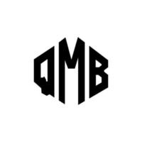 design del logo della lettera qmb con forma poligonale. qmb poligono e design del logo a forma di cubo. qmb modello di logo vettoriale esagonale colori bianco e nero. monogramma qmb, logo aziendale e immobiliare.