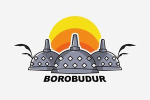 logo del tempio di borobudur vettore