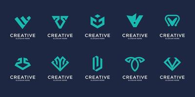 set di lettere iniziali astratte logo v. icone per affari di lusso, eleganti, semplici. vettore premium