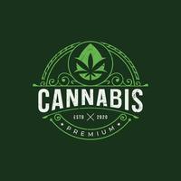 vettore premium di design del logo di goccia di cannabis