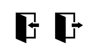 illustrazione vettoriale dell'icona del simbolo di uscita e uscita