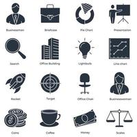 set di illustrazione vettoriale del logo dell'icona di finanza aziendale. modello di simbolo del pacchetto di finanza e contabilità per la raccolta di grafica e web design