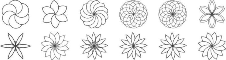 forma geometrica del disegno floreale per elemento vettore