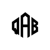 design del logo della lettera qab con forma poligonale. qab poligono e design del logo a forma di cubo. modello di logo vettoriale esagonale qab colori bianco e nero. monogramma qab, logo aziendale e immobiliare.