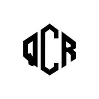 design del logo della lettera qcr con forma poligonale. qcr poligono e design del logo a forma di cubo. qcr modello di logo vettoriale esagonale colori bianco e nero. monogramma qcr, logo aziendale e immobiliare.