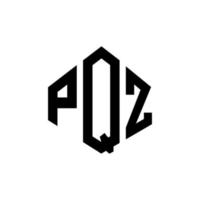 design del logo della lettera pqz con forma poligonale. pqz poligono e design del logo a forma di cubo. pqz modello di logo vettoriale esagonale colori bianco e nero. monogramma pqz, logo aziendale e immobiliare.
