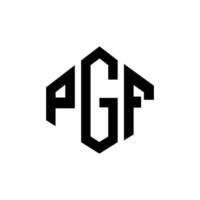 design del logo della lettera pgf con forma poligonale. pgf poligono e design del logo a forma di cubo. pgf modello di logo vettoriale esagonale colori bianco e nero. monogramma pgf, logo aziendale e immobiliare.