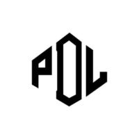 design del logo della lettera pdl con forma poligonale. pdl poligono e design del logo a forma di cubo. colori bianco e nero del modello di logo di vettore di esagono pdl. monogramma pdl, logo aziendale e immobiliare.