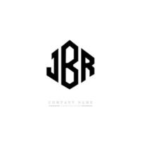 design del logo della lettera jbr con forma poligonale. jbr poligono e design del logo a forma di cubo. jbr modello di logo vettoriale esagonale colori bianco e nero. monogramma jbr, logo aziendale e immobiliare.