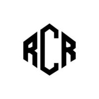 design del logo della lettera rcr con forma poligonale. poligono rcr e design del logo a forma di cubo. colori bianco e nero del modello di logo di vettore di esagono rcr. monogramma rcr, logo aziendale e immobiliare.