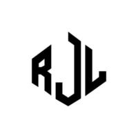 design del logo della lettera rjl con forma poligonale. rjl poligono e design del logo a forma di cubo. rjl modello di logo vettoriale esagonale colori bianco e nero. monogramma rjl, logo aziendale e immobiliare.