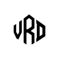design del logo della lettera vrd con forma poligonale. vrd poligono e design del logo a forma di cubo. vrd modello di logo vettoriale esagonale colori bianco e nero. monogramma vrd, logo aziendale e immobiliare.