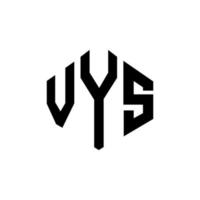 design del logo della lettera vys con forma poligonale. vys poligono e design del logo a forma di cubo. vys modello di logo vettoriale esagonale colori bianco e nero. monogramma vys, logo aziendale e immobiliare.