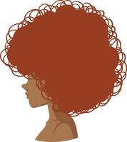 lato della donna afro isolata vettore