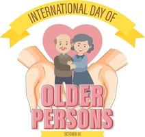 poster della giornata internazionale per le persone anziane vettore