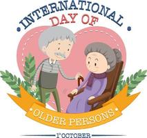 design del banner della giornata internazionale degli anziani vettore