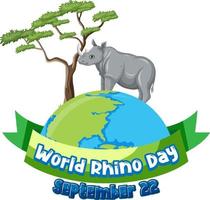 Giornata mondiale del rinoceronte 22 settembre vettore