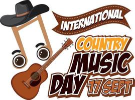 design di poster di musica country internazionale vettore