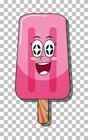 personaggio dei cartoni animati di gelato rosa isolato vettore