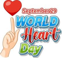 design della bandiera della giornata mondiale del cuore vettore