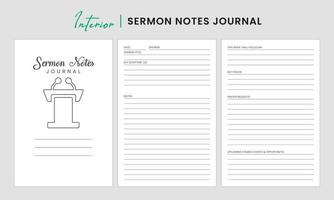 modello interno del diario delle note del sermone vettore