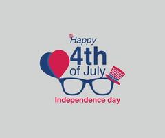 4 luglio sfondo del giorno dell'indipendenza, bandiera degli Stati Uniti, poster, illustrazione vettoriale dal design moderno