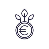 icona della linea di denaro seme con euro vettore
