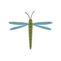 libellula disegnata a mano in stile piatto. illustrazione per bambini vettore