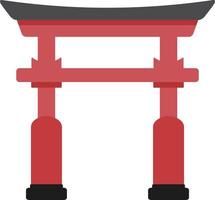 decorazione torii dei cartoni animati, elemento di cultura giapponese. vettore