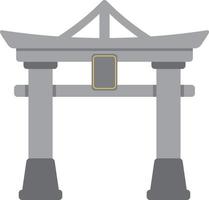 decorazione torii dei cartoni animati, elemento di cultura giapponese. vettore