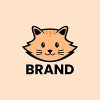 logo della testa di gatto carino cartone animato vettore