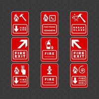 set di sicurezza antincendio segno e simbolo grafico illustrazione vettoriale