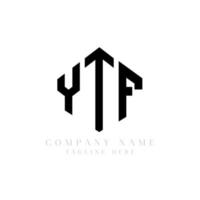 design del logo della lettera ytf con forma poligonale. ytf poligono e design del logo a forma di cubo. ytf esagono logo modello vettoriale colori bianco e nero. monogramma ytf, logo aziendale e immobiliare.