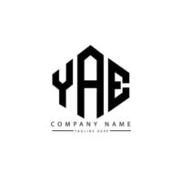 yae lettera logo design con forma poligonale. yae poligono e design del logo a forma di cubo. yae esagono logo vettoriale modello colori bianco e nero. yae monogramma, logo aziendale e immobiliare.