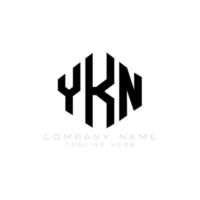 design del logo della lettera ykn con forma poligonale. ykn poligono e design del logo a forma di cubo. ykn modello di logo vettoriale esagonale colori bianco e nero. monogramma ykn, logo aziendale e immobiliare.