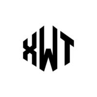 logo della lettera xwt con forma poligonale. xwt poligono e design del logo a forma di cubo. xwt modello di logo vettoriale esagonale colori bianco e nero. monogramma xwt, logo aziendale e immobiliare.