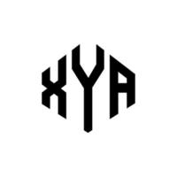 design del logo della lettera xya con forma poligonale. xya poligono e design del logo a forma di cubo. xya modello di logo vettoriale esagonale colori bianco e nero. monogramma xya, logo aziendale e immobiliare.