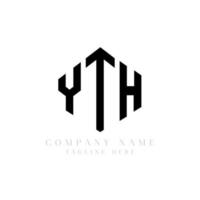 yth lettera logo design con forma poligonale. yth poligono e design del logo a forma di cubo. yth esagono modello logo vettoriale colori bianco e nero. yth monogramma, logo aziendale e immobiliare.