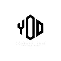 yoo lettera logo design con forma poligonale. yoo poligono e design del logo a forma di cubo. yoo esagonale modello logo vettoriale colori bianco e nero. yoo monogramma, logo aziendale e immobiliare.