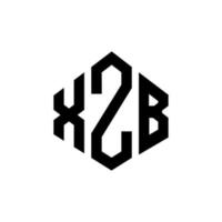 xzb lettera logo design con forma poligonale. xzb poligono e design del logo a forma di cubo. xzb modello di logo vettoriale esagonale colori bianco e nero. xzb monogramma, logo aziendale e immobiliare.