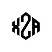 logo della lettera xza con forma poligonale. xza poligono e design del logo a forma di cubo. xza esagono logo modello vettoriale colori bianco e nero. monogramma xza, logo aziendale e immobiliare.