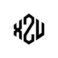 xzu lettera logo design con forma poligonale. xzu poligono e design del logo a forma di cubo. xzu modello di logo vettoriale esagonale colori bianco e nero. monogramma xzu, logo aziendale e immobiliare.
