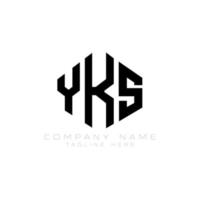 design del logo della lettera yks con forma poligonale. yks poligono e design del logo a forma di cubo. yks esagono logo modello vettoriale colori bianco e nero. yks monogramma, logo aziendale e immobiliare.