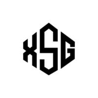 logo della lettera xsg con forma poligonale. xsg poligono e design del logo a forma di cubo. xsg modello di logo vettoriale esagonale colori bianco e nero. monogramma xsg, logo aziendale e immobiliare.