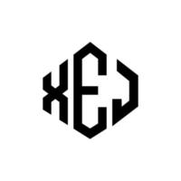 xej lettera logo design con forma poligonale. xej poligono e design del logo a forma di cubo. xej modello di logo vettoriale esagonale colori bianco e nero. monogramma xej, logo aziendale e immobiliare.