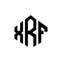 design del logo della lettera xrf con forma poligonale. xrf poligono e design del logo a forma di cubo. xrf modello di logo vettoriale esagonale colori bianco e nero. monogramma xrf, logo aziendale e immobiliare.