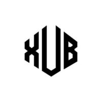xub lettera logo design con forma poligonale. xub poligono e design del logo a forma di cubo. xub modello di logo vettoriale esagonale colori bianco e nero. xub monogramma, logo aziendale e immobiliare.