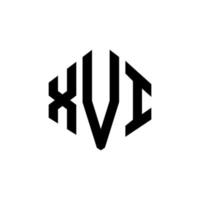 xvi lettera logo design con forma poligonale. xvi poligono e design del logo a forma di cubo. xvi modello di logo vettoriale esagonale colori bianco e nero. xvi monogramma, logo aziendale e immobiliare.